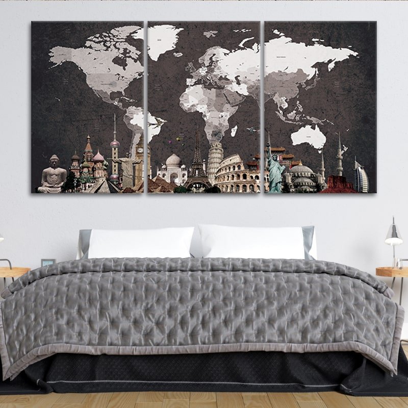 decorative wall maps of the world