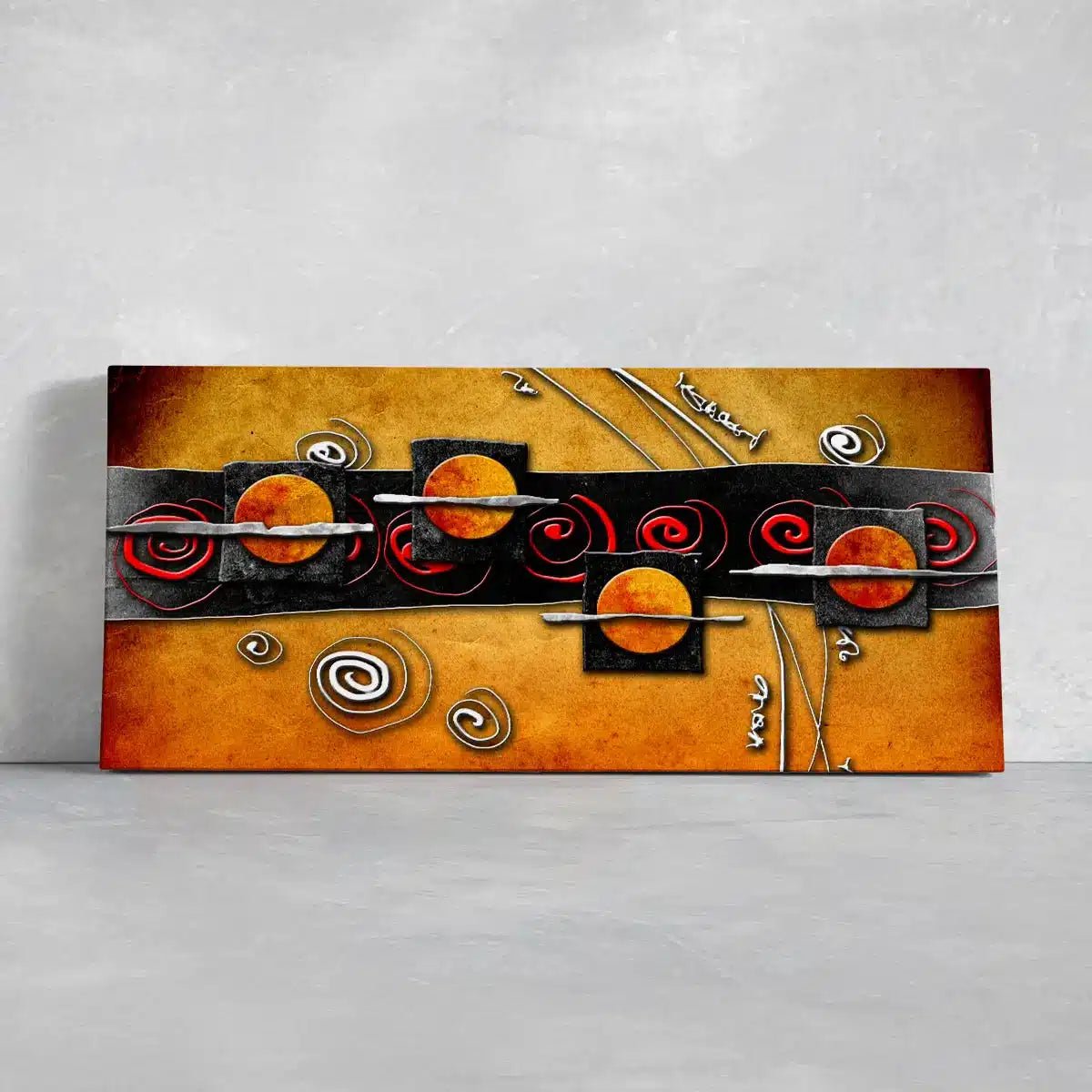 Orange And Black Abstract Wall Art-Stunning Canvas Prints