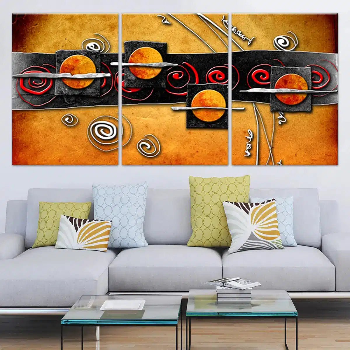 Orange And Black Abstract Wall Art-Stunning Canvas Prints
