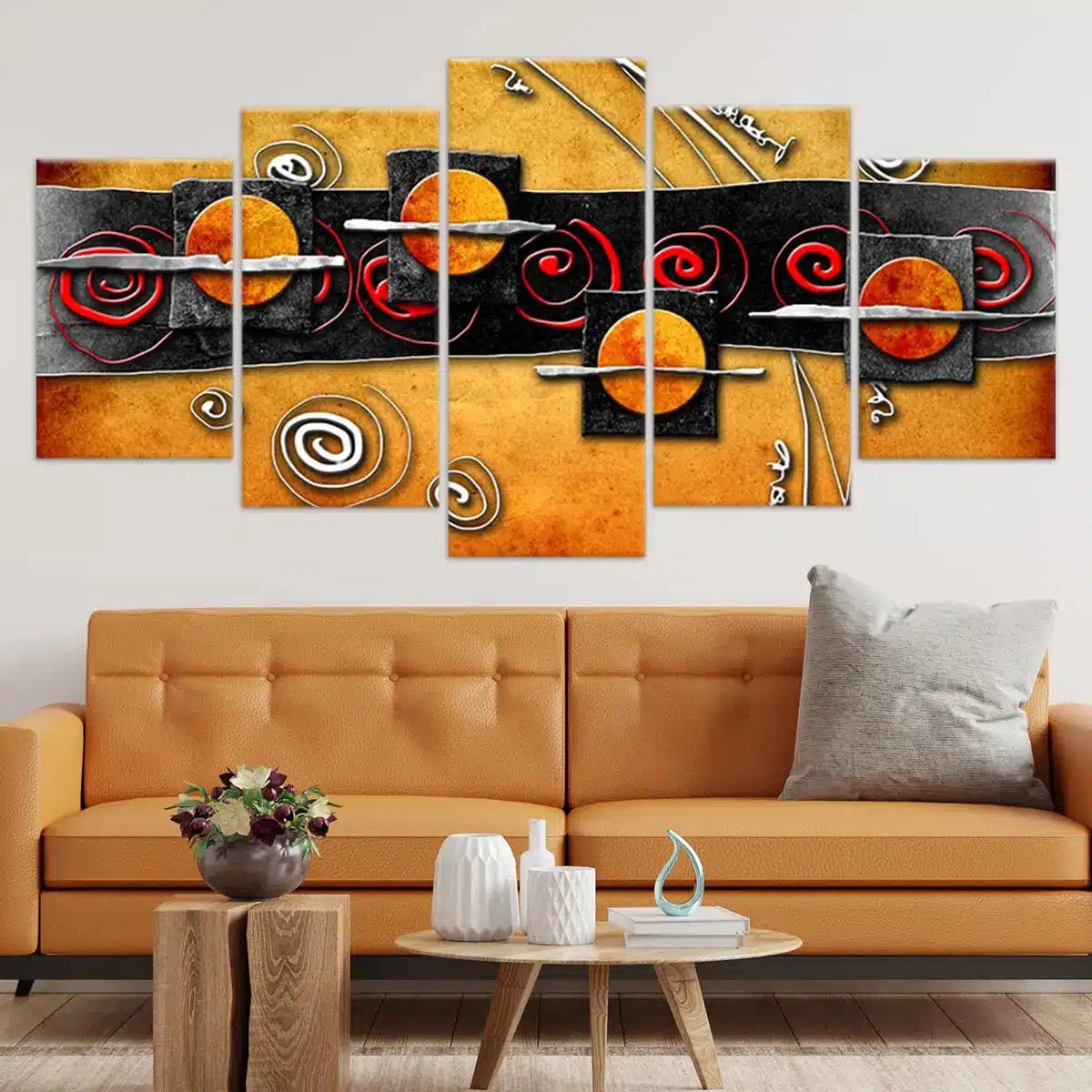 Orange And Black Abstract Wall Art-Stunning Canvas Prints