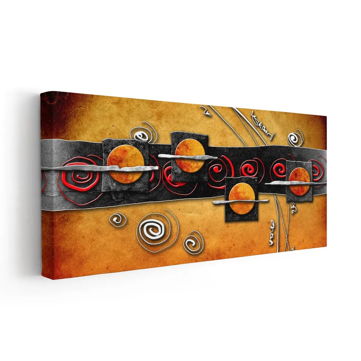 Orange And Black Abstract Wall Art-Stunning Canvas Prints