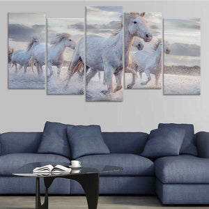 White Horses Wall Art Canvas-Stunning Canvas Prints