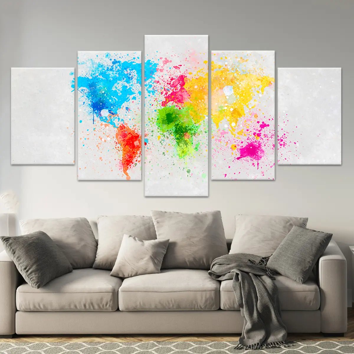 Painted World Map Wall Art-Stunning Canvas Prints