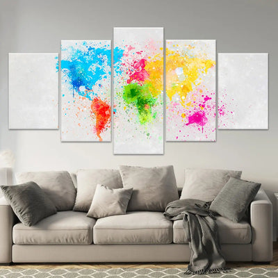 Painted World Map Wall Art-Stunning Canvas Prints