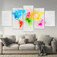 Colorful Watercolor World Map Wall Art-Stunning Canvas Prints