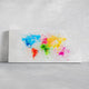Colorful Watercolor World Map Wall Art-Stunning Canvas Prints