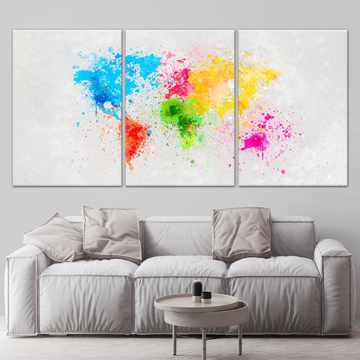 Colorful Watercolor World Map Wall Art-Stunning Canvas Prints