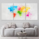 Colorful Watercolor World Map Wall Art-Stunning Canvas Prints