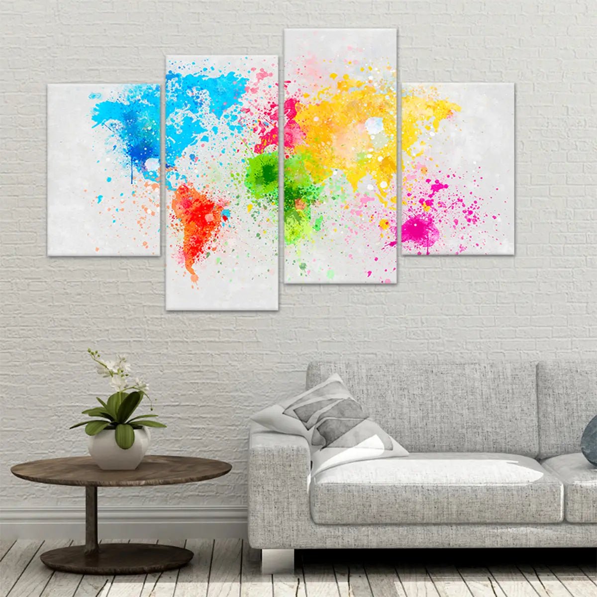 Colorful Watercolor World Map Wall Art-Stunning Canvas Prints