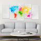Colorful Watercolor World Map Wall Art-Stunning Canvas Prints
