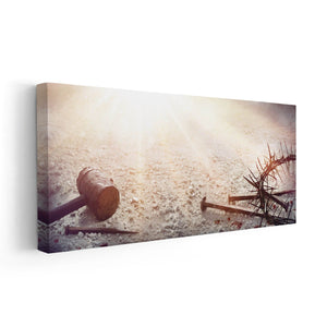 Passion of Christ Canvas Wall Art, crown of thorns artwork, resurrection artwork, biblical canvas