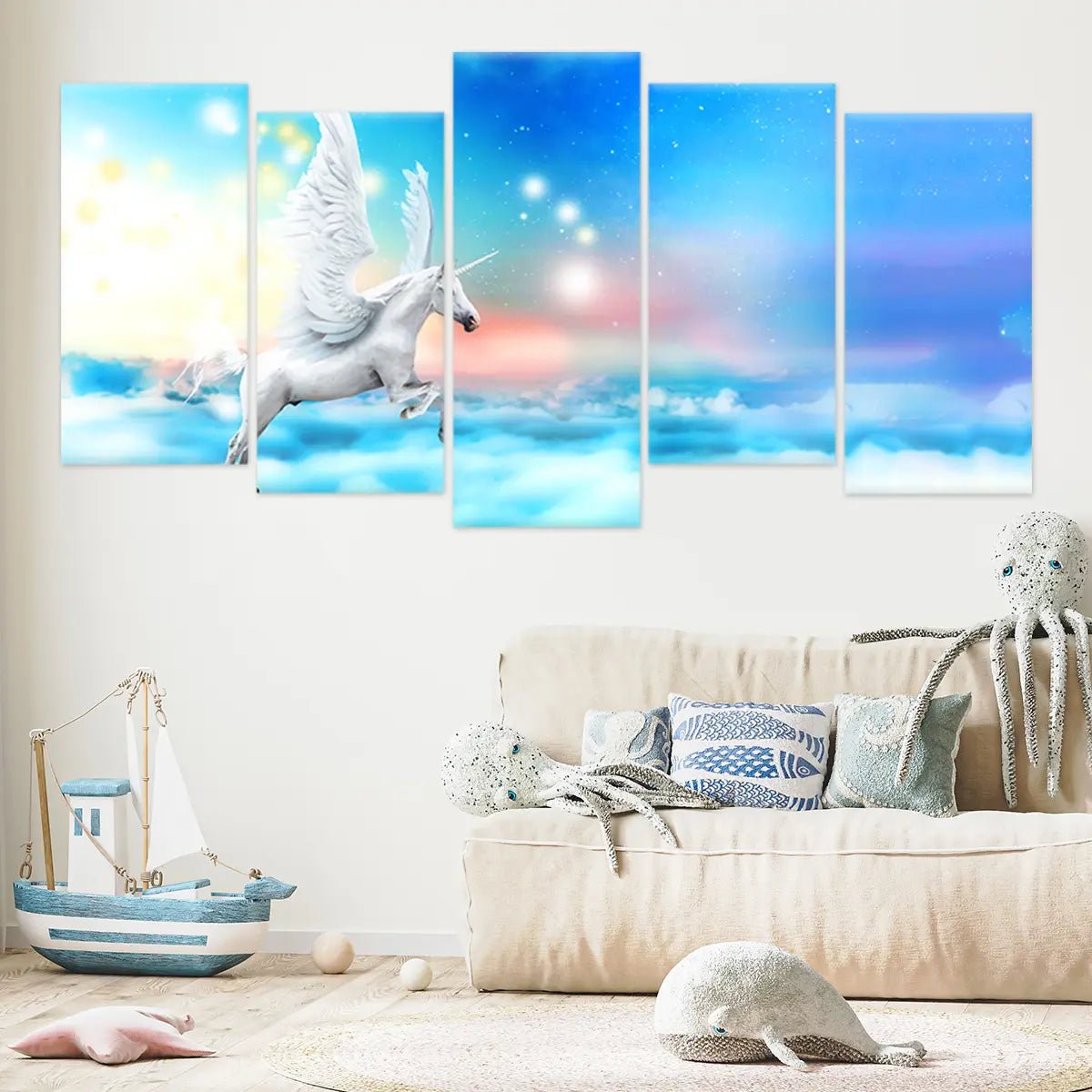 Pegasus Unicorn Wall Art Canvas Print For Nursery Wall Decor-Stunning Canvas Prints