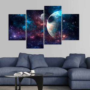 Planets And Galaxy Canvas Wall Art