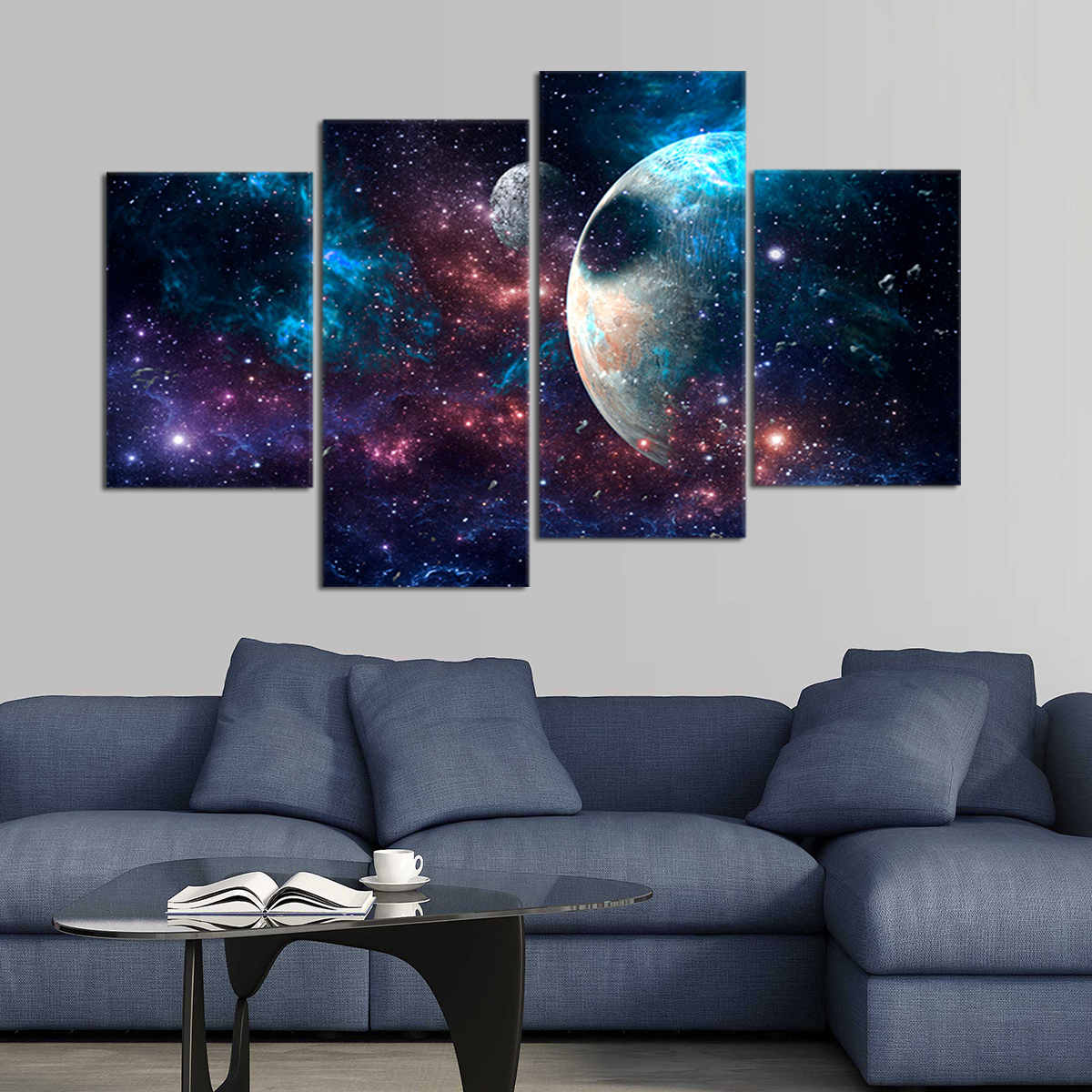 Planets And Galaxy Canvas Wall Art