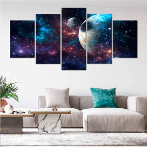 Planets And Galaxy Canvas Wall Art