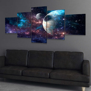 Planets And Galaxy Canvas Wall Art