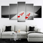 Poker Aces Multi Panel Canvas Wall Art 5 pieces