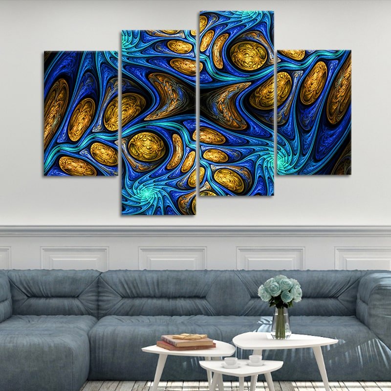 Psychedelic Abstract Fractal Canvas Set I by Stunning Canvas Prints