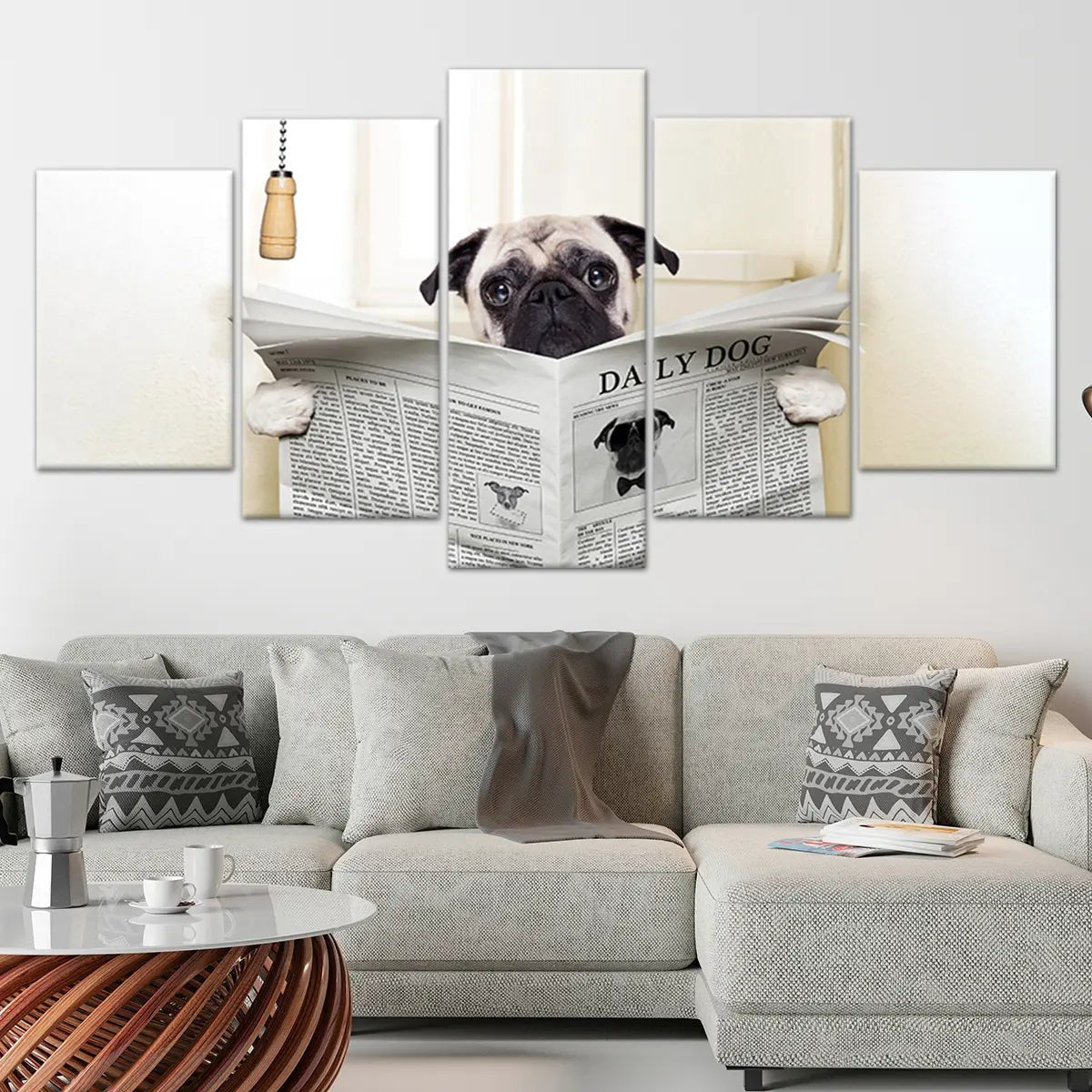Pug canvas wall sales art
