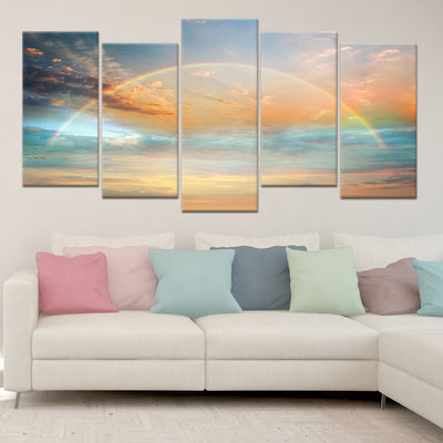 Rainbow Sunset Wall Art Canvas