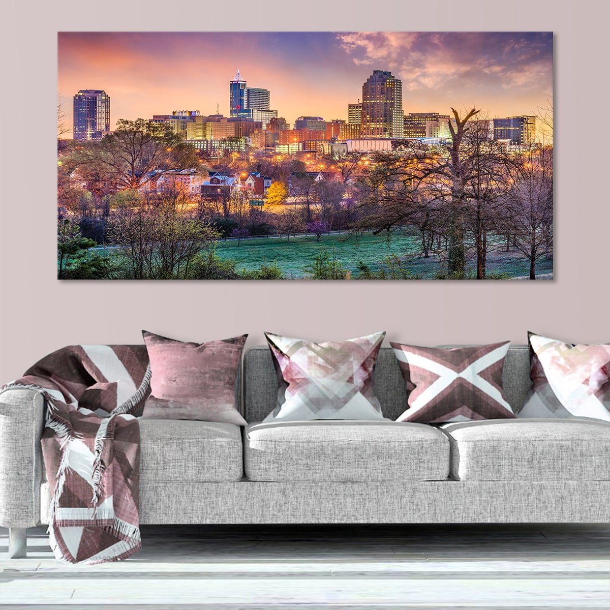 Raleigh Skyline Wall Art Canvas-Stunning Canvas Prints