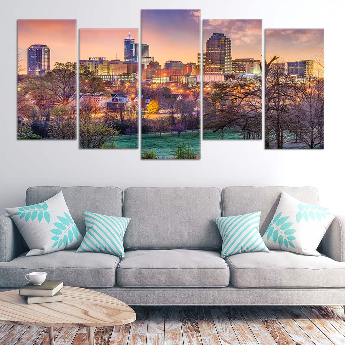 Raleigh Skyline Wall Art Canvas-Stunning Canvas Prints