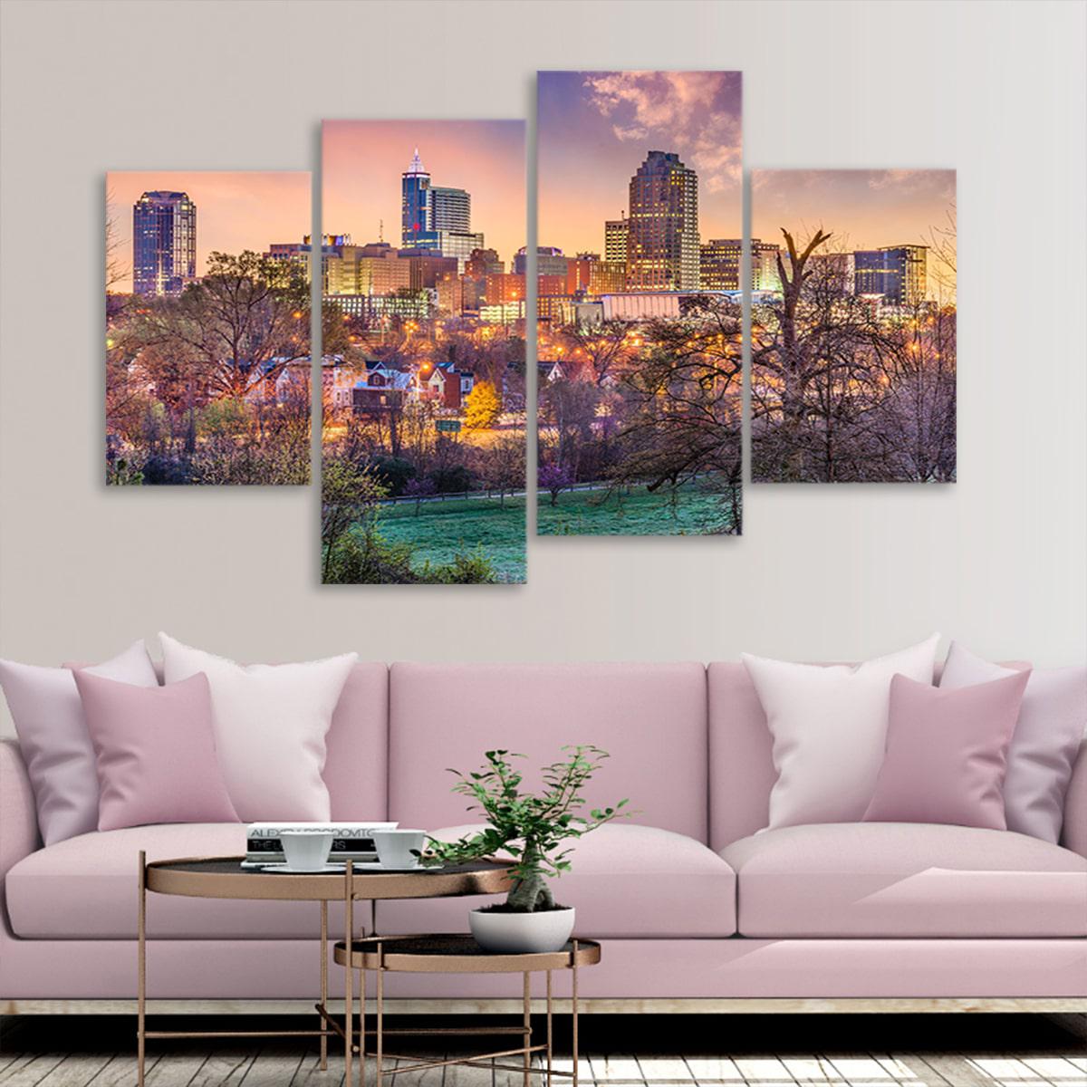 Raleigh Skyline Wall Art Canvas-Stunning Canvas Prints