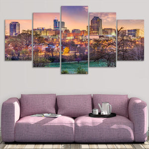 Raleigh Skyline Wall Art Canvas-Stunning Canvas Prints