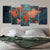 Red On Blue World Map Wall Art-Stunning Canvas Prints