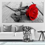 Red Rose Pop Multi Panel Canvas Wall Art 1 piece