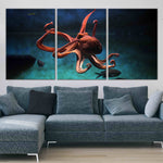 Red Octopus Wall Art-Stunning Canvas Prints