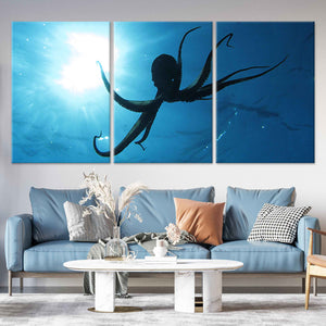 Octopus Silhouette Wall Art Canvas-Stunning Canvas Prints
