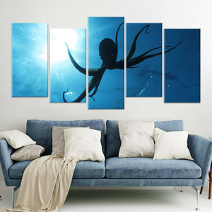 Octopus Silhouette Wall Art Canvas-Stunning Canvas Prints