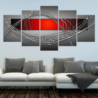 Red and Grey Abstract Wall Art-Stunning Canvas Prints