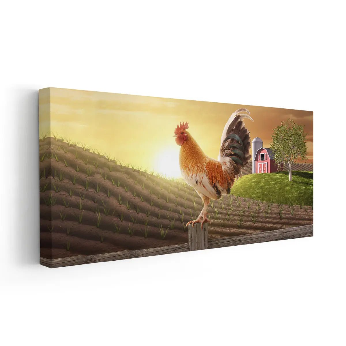 Roaster On A Farm Fence Wall Art-Stunning Canvas Prints