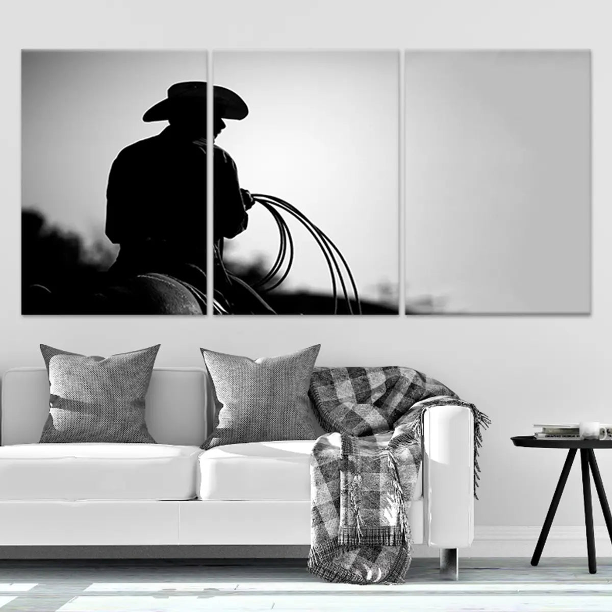 Rodeo Cowboy Silhouette Wall Art-Stunning Canvas Prints