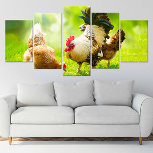 Rooster And Chicken Wall Art Canvas-Stunning Canvas Prints
