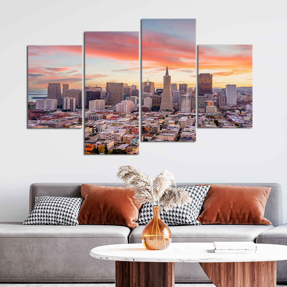 San Francisco Skyline At Sunset Wall Art Canvas-Stunning Canvas Prints
