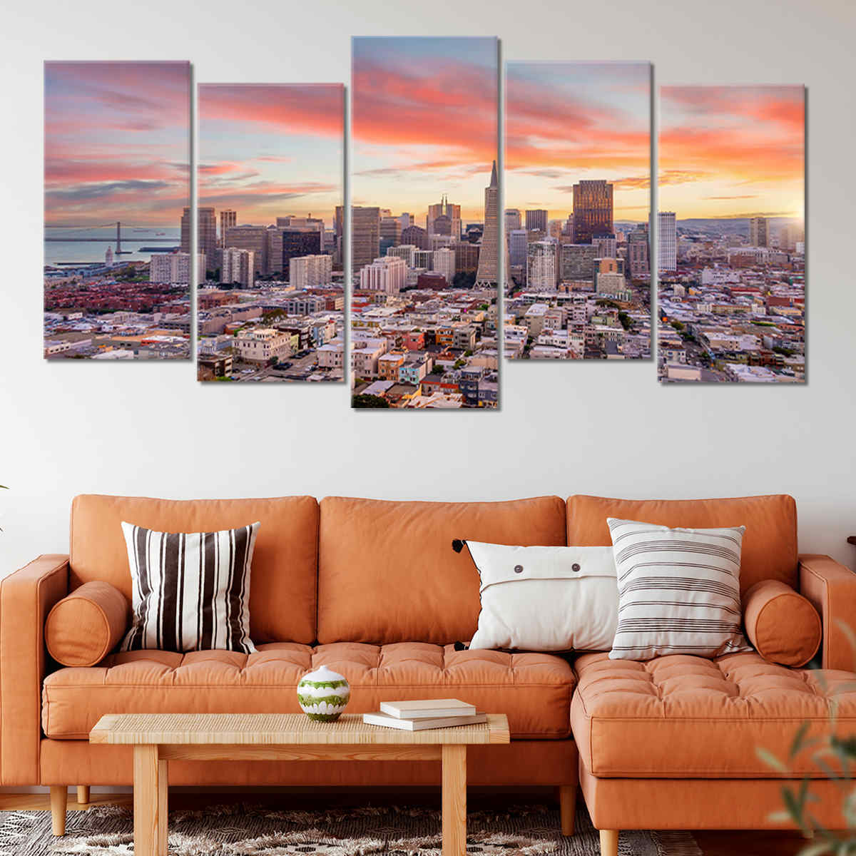 San Francisco Skyline At Sunset Wall Art Canvas-Stunning Canvas Prints
