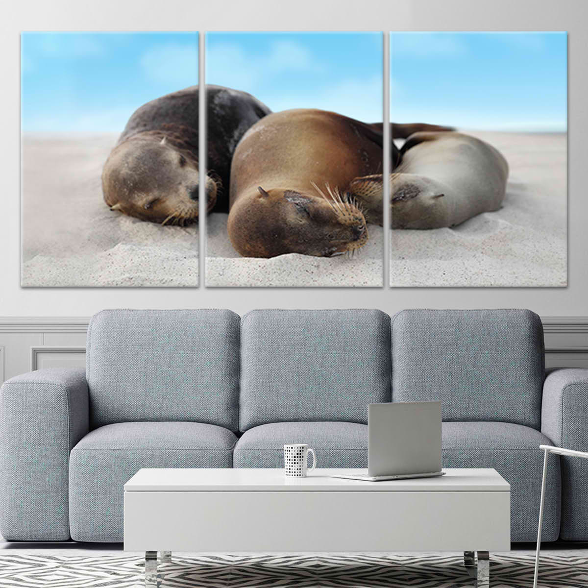 Loving Sea Lion Wall Art Canvas-Stunning Canvas Prints