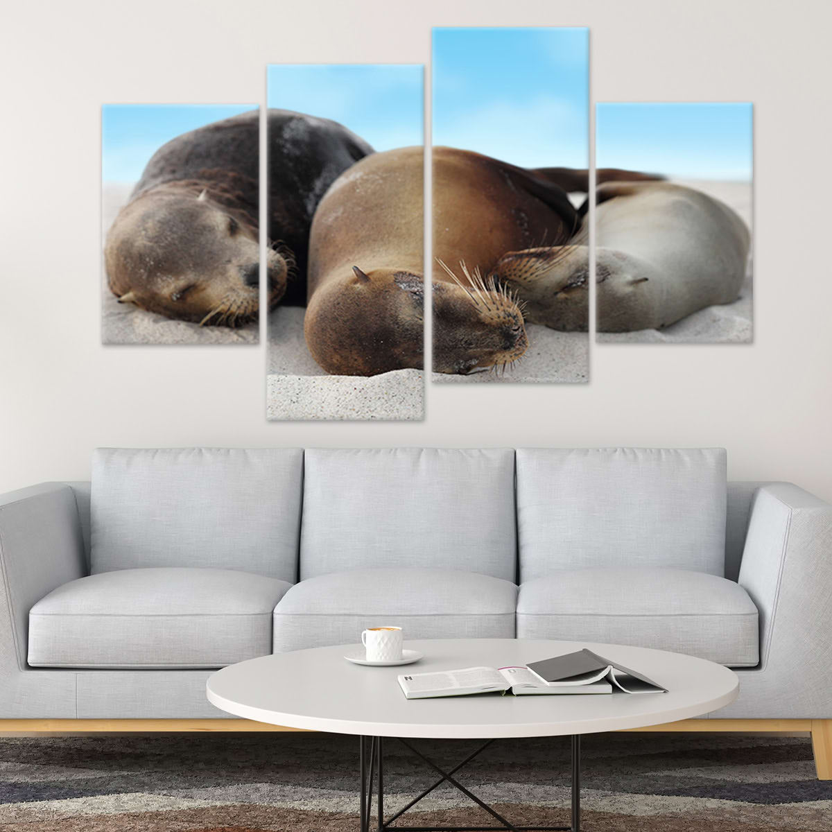 Loving Sea Lion Wall Art Canvas-Stunning Canvas Prints