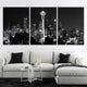 Black And White Seattle Skyline Wall Art Canvas-Stunning Canvas Prints