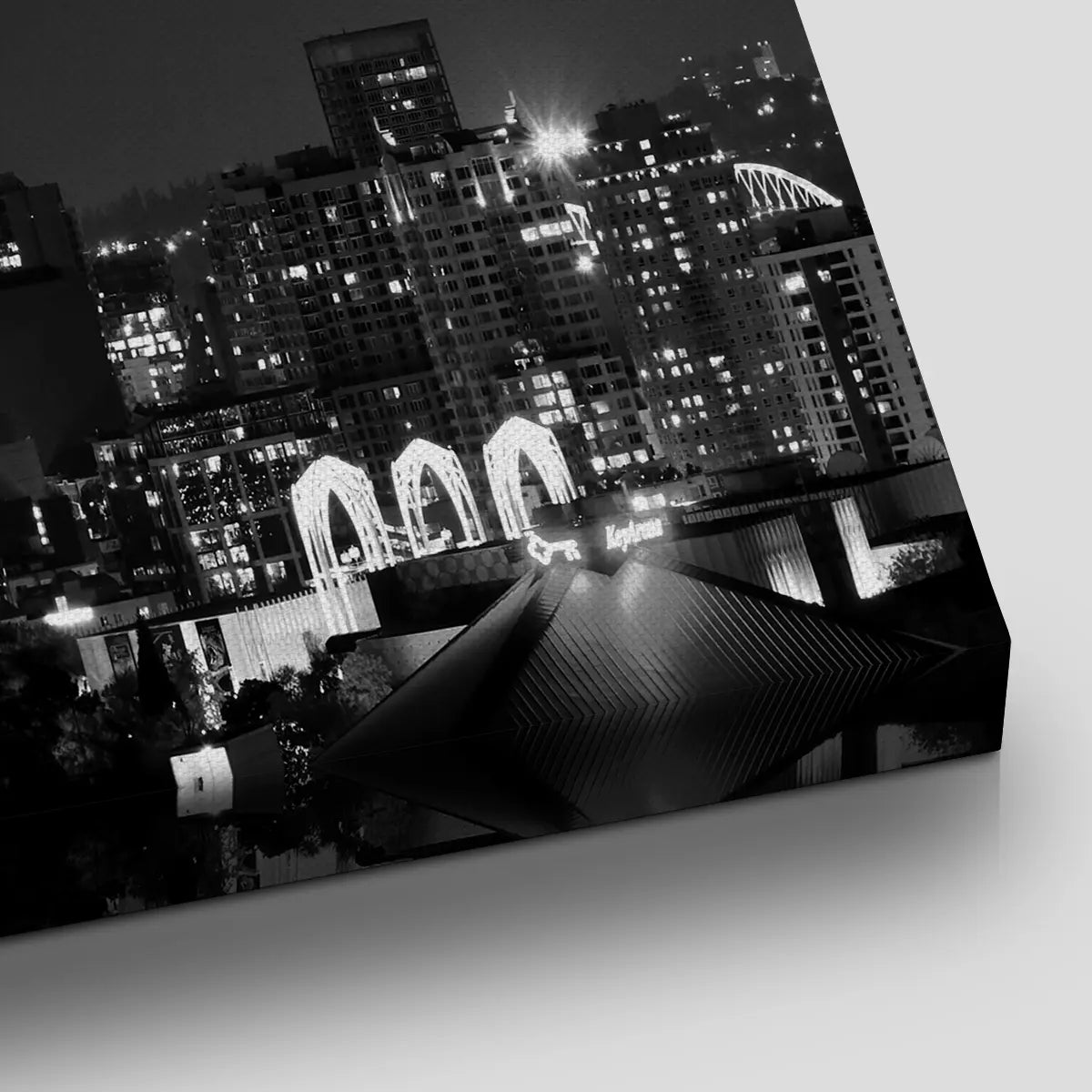Black And White Seattle Skyline Wall Art Canvas-Stunning Canvas Prints