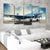 Silver Vintage Airplane Multi Panel Canvas Wall Art 1 piece