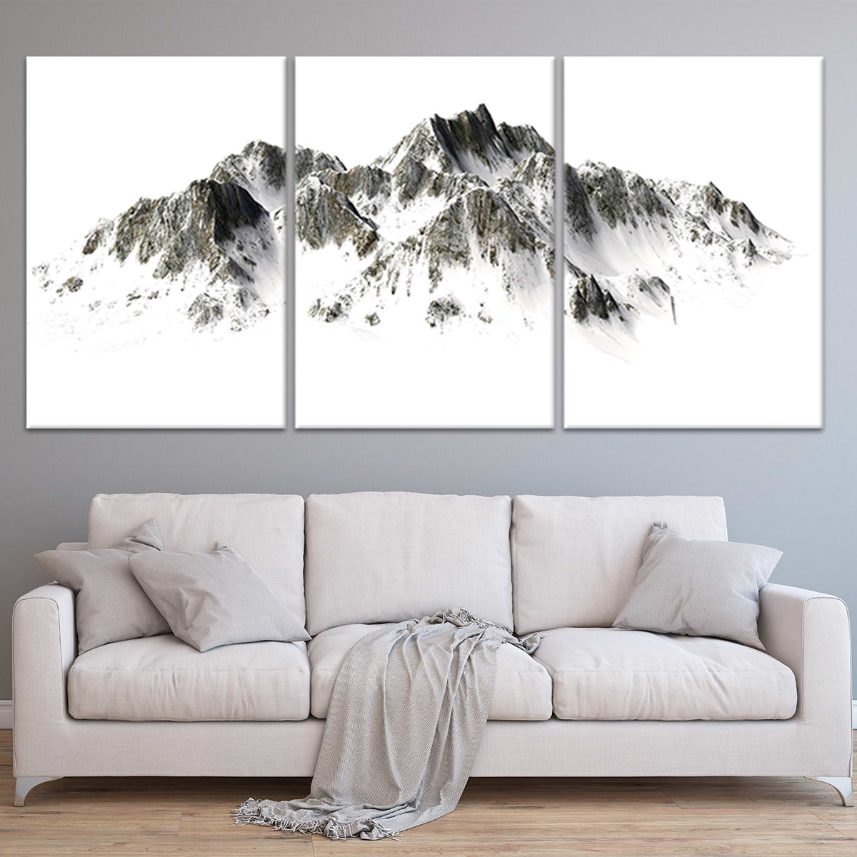 Snowy Mountains Wall Art Canvas