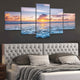 Sunset beach wall art showcasing soft pastel skies and rolling waves, enhancing your beach retreat.