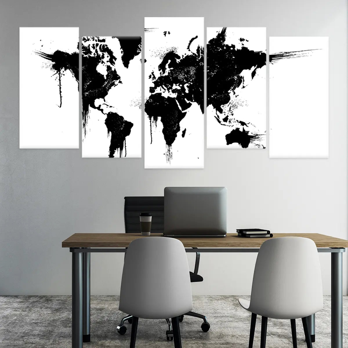 Splatter Paint World Map Wall Art-Stunning Canvas Prints