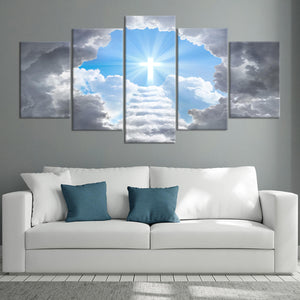 Heaven’s Gate canvas painting, christian wall decor, abstract christian artwork, framed christian art, contemporary christian wall art