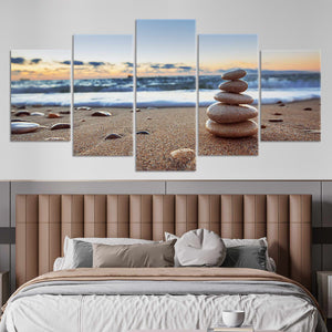Zen Beach Stones Wall Art Canvas Print-Stunning Canvas Prints