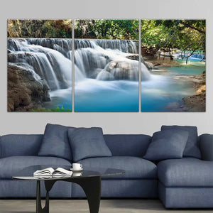 Turquoise Tropical Waterfall Wall Art Canvas-Stunning Canvas Prints